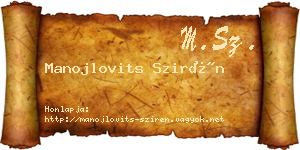 Manojlovits Szirén névjegykártya
